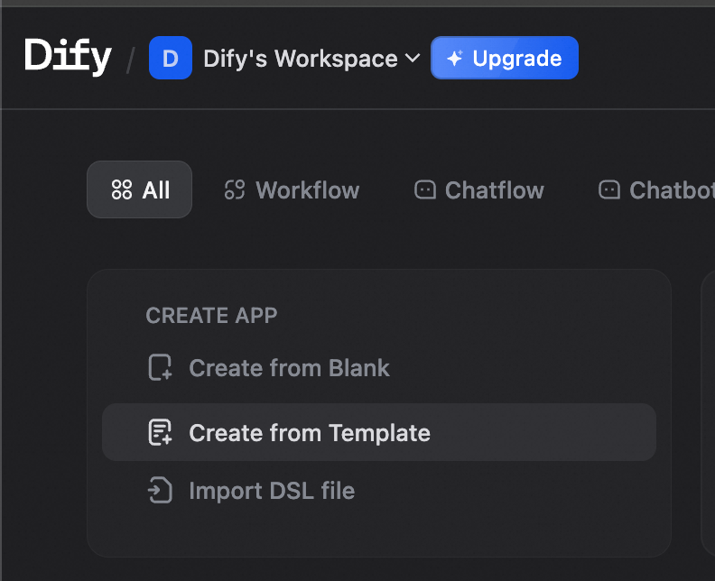 Dify console Dify console